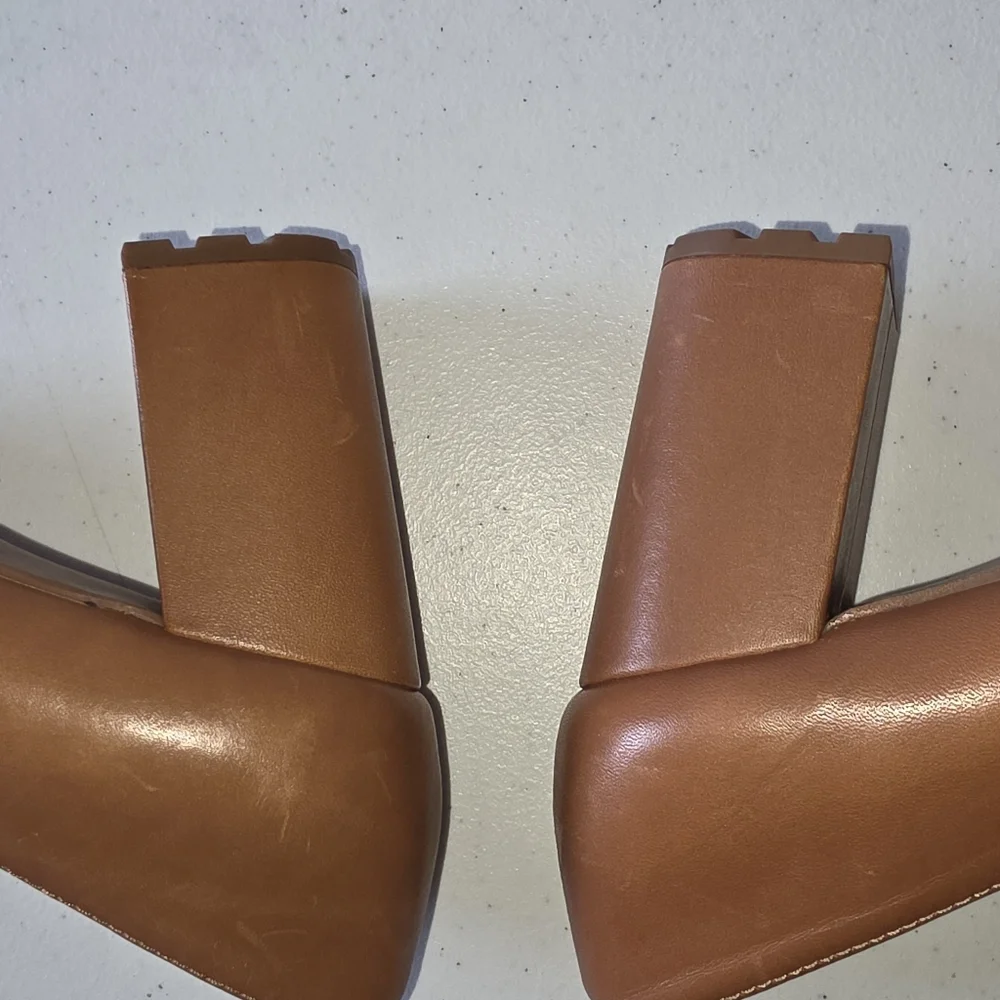 Naturalizer Callie-Moc Leather Loafers Size 8 High Heel Lug Sole Slip-on Shoes - Picture 11 of 16